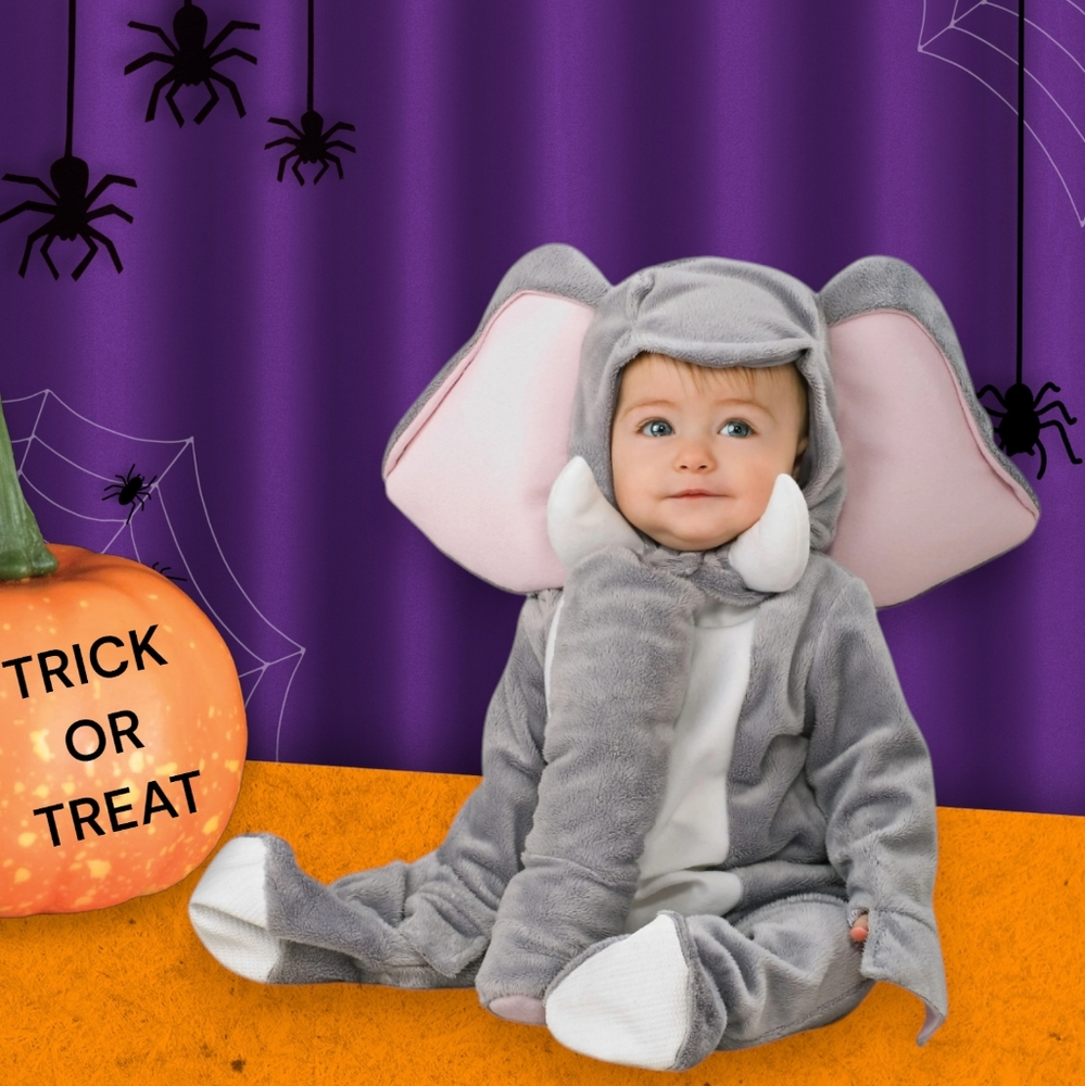 Elephant Costume /Jumpsuit Halloween Unisex Size 0-6 Months